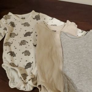 H&M organic cotton long sleeve onesies.